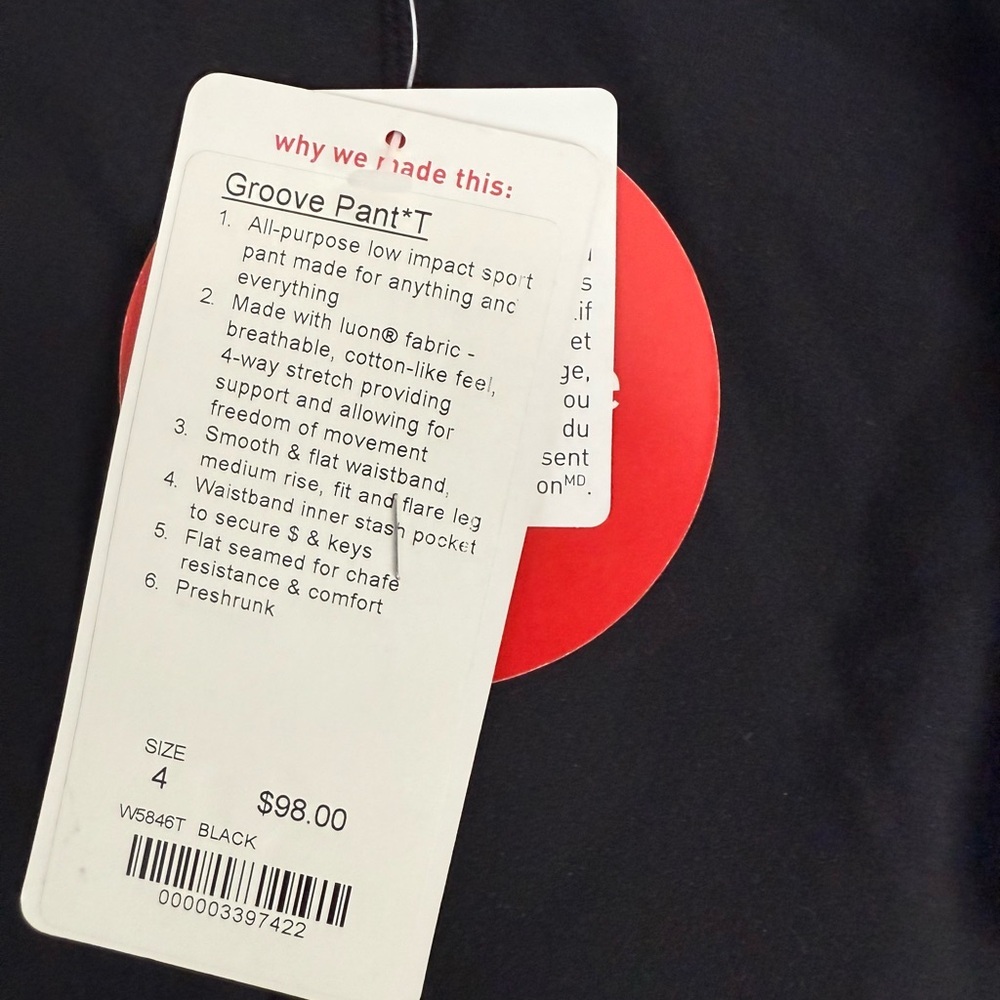 Rare NWT Lululemon Groove Pant (Tall) Black Sz 4 – Y2K Vintage Flare Yoga Pants - Picture 11 of 13